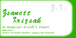 zsanett krizsak business card